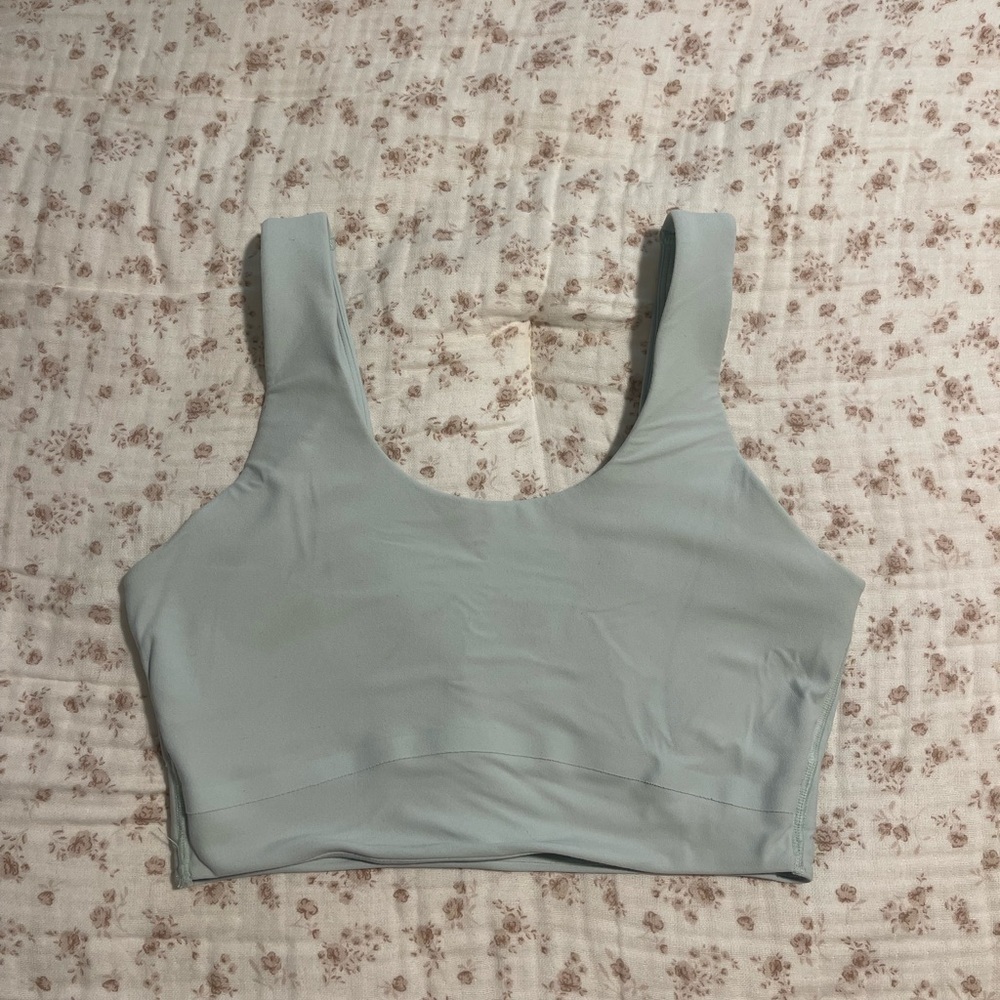 Mint green longline sports bra